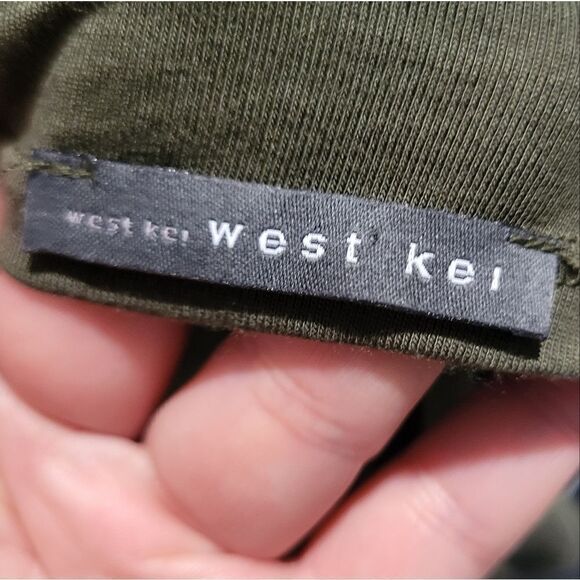 West kei slit midi dress Green Sz Small Suede - Picture 10 of 11